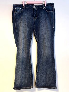 DKNY Jeans Y2K 2000s Low Rise Flare Jeans Dark Wash Denim Blue Womens Size 32